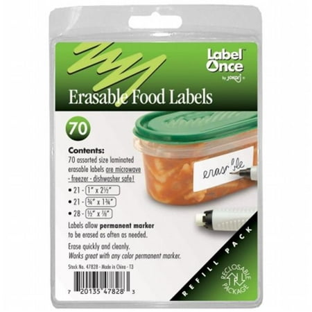 Label once erasable food labels