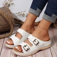 thumbnail image 4 of Viluyesy Sandals for Womens, Soft Sole Arch Support Slip-On Summer Casual Slippers White, 4 of 4