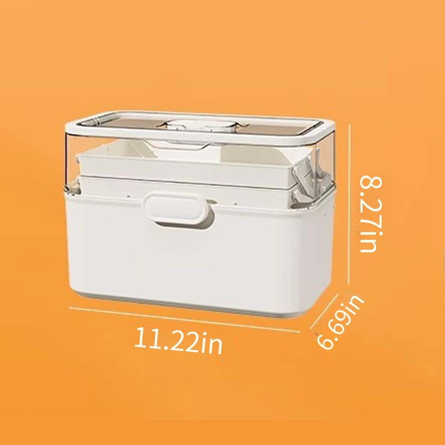 3-Layer Storage Box Craft Organizer and Storage with Adjustable Spacers Portable Handled Art Supply Organizer Multipurpose Home Utility Box for Medicine Box Sewing Box Organizer, 11.22x6.69x8.27"