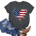 thumbnail image 5 of lcziwo Womens Memorial Shirts Summer Round Neck Short Sleeve Shirts Independence Day Graphic Patriotic Family T Shirt Gray S, 5 of 5