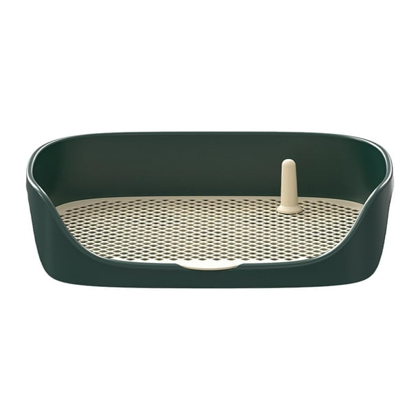 Inodoro para perros, lavabo esquinero para entrenamiento de orinal para perros pequeños y medianos, caja de arena portátil para gatos, orinal para cac Verde L