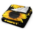 thumbnail image 6 of Sunflower Blanket Butterfly Sunflower Throw Blanket Soft Warm Blankets Lightweight Cozy Flannel Blanke for Bed Couch Sofa 80"x60", 6 of 6