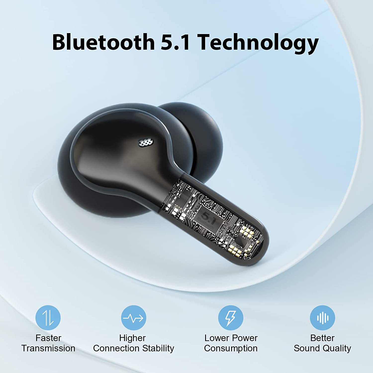 QCY T13 Bluetooth 5.1 IPX5 Waterproof Stereo Earphones in-Ear Built-in Mic  Headset