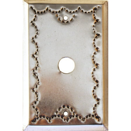 Tin Single Switchplate - Single TV Silver Tin Switchplate