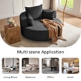 thumbnail image 6 of Harper & Bright Designs 360° Swivel Accent Chair, Barrel Chair Swivel Round Sofa Chair with Cushion and Pillow for Living Room, Black, 6 of 15