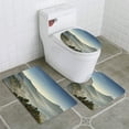 thumbnail image 1 of JSDART Mountain Layer Slightly Fog and Light in Morning 3 Piece Bathroom Rugs Set Bath Rug Contour Mat and Toilet Lid Cover, 1 of 2