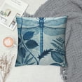 thumbnail image 2 of Chilfamy   Throw Pillow Covers Vintage Blue Dragonfly Flowers Leaves Design Square Pillowcase for Home Decor Sofa Car Bedroom Pillow case White, 2 of 5