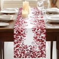 thumbnail image 3 of Table Runners 90 Inches Long Dress Scarves, Red Eucalyptus Leaves Farmhouse Coffee/Dining/Kitchen Table Runner for Living Room, Spring Summer Botanical 13x90 Inch, 3 of 9