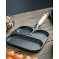 thumbnail image 3 of Aa2Zee 8" Pre-seasoned Premium Cast Iron Breakfast Pan with Wooden Handle - CIBFP0808BLK, 3 of 7