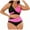 Hot Pink, variant on Women Summer Solid Patchwork With Chest Pad Underwire Bikini Sports Split Swimsuit,