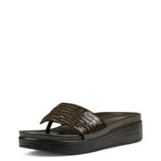 Donald Pliner Women's Fifi Slide Sandal, Military Green-Crocco Patent, 9