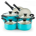 thumbnail image 1 of Cook N Home Ceramic coating cookware set, 10-Piece, Turquoise, 1 of 5