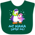 thumbnail image 3 of Inktastic My Nana Loves Me Cute Penguins Girls Baby Bib, 3 of 4