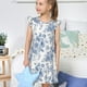 thumbnail image 4 of Fotbe Rose Flowers Vestido de Dormir para Niñas de 3 a 10 Años, Mangas Cortas, Estilo Princesa, Pijama Camisón con Mangas Voladas-Small, 4 of 6