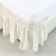 thumbnail image 6 of Unique Bargains Polyester Elastic Dust Ruffled Bed Skirt with 15" Drop Queen Beige, 6 of 8