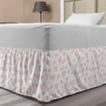 thumbnail image 1 of Flower Bed Skirt, Japanese Style Pattern of Simplistic Petals Pattern on Plain Backdrop, Elastic Bedskirt Dust Ruffle Wrap Around for Bedding Decor, 4 Sizes, White and Pale Eggshell, by Ambesonne, 1 of 2