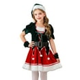 thumbnail image 4 of Teen Elf Outfit Kids Short Sleeve Christmas Elf Dress Girls Hat Set Party Dress Up Kids Christmas Outfits for Girls 11-12 years, 4 of 9