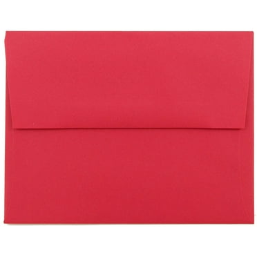 JAM Paper A2 Envelopes, 4 3/8in x 5 3/4in, Red, 50 per Pack