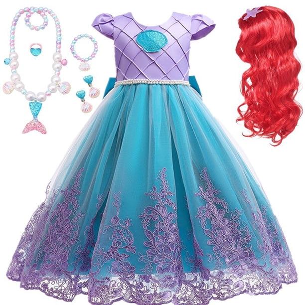 Vestido de princesa para niña, disfraz de sirenita, Halloween, Carnaval, fiesta, cumpleaños, Cosplay Fivean unisex