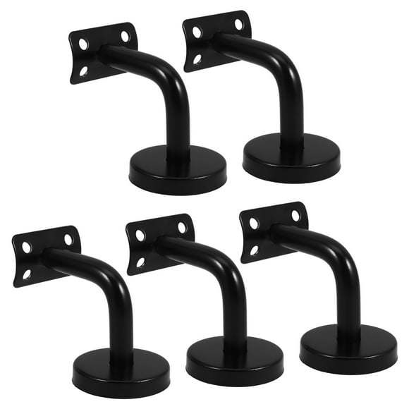 5Pcs Professional Solid Stainless Steel Handrail Wall Mounted Brackets Supports(Black)