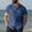 01 Navy, variant on YueHuiYing Men's Solid-Color Short-Sleeve Collared Button-Down Shirt Fashionable Bamboo-Weave Linen Shirt Top Navy XL