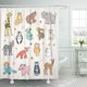 thumbnail image 1 of Cortina de Ducha ABPHQTO con coronas florales Gato Elefante Africa Australia 160x180 cm, 1 of 1