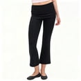 thumbnail image 2 of Breezora Women's Fold Over Waist Cropped Flare Pants High Waisted Leggings Casual Stretchy Loose Relaxed Fit Daily Yoga Trousers, 2 of 5