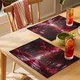 thumbnail image 4 of Red Trees Placemats Set of 8 Forest Art Decor Spring Summer Nature Leaf Place Mats Indoor Wipeable Table Mats Washable Cloth Dining Table Placemats for Kitchen Holiday Party Home Decor 13x19 Inch, 4 of 9