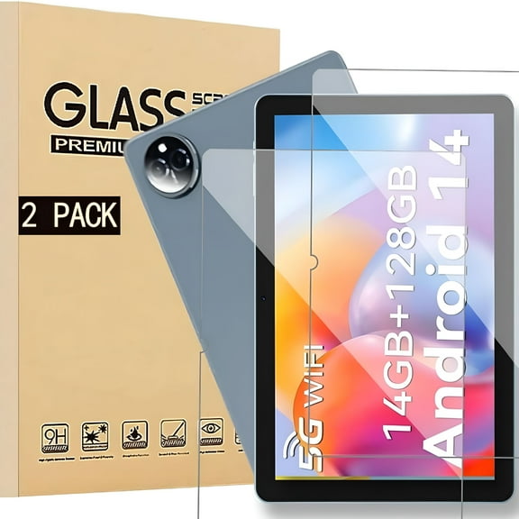GJX 10.1 Inch Glass Film for Android Tablet, LCD Protective Glass Film, 9H Hardness, Ultra-Thin, High Transmittance, Automatic Adhesion, 2 Pack