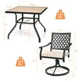 thumbnail image 4 of Costway 5PCS Patio Dining Set Square Table 4 Swivel Chair Rocker Cushioned Deck, 4 of 10