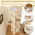thumbnail image 4 of GVN Cat Tree Tower, Cat Tree, 71 Inch Tall Cat Tree Wooden Cat Tower with Cozy Perch Condo Space Capsule-Natural, 4 of 10