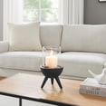 thumbnail image 3 of Danya B. Molta Modern Black Metal Bold Pedestal and Glass Pillar Votive Candle Holder - Small, 3 of 11