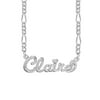 Script Name Necklace with 18 inch Figaro Chain. With Beading