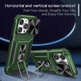 thumbnail image 5 of for iPhone 15 Pro Armor Case Stand, [Built in Kickstand & Slide Camera Cover] Military Grade Drop Protection Shockproof Hard PC Heavy Duty Bumper Phone Case For iPhone 15 Pro, Darkgreen, 5 of 10