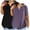 Purple2, variant on HAiming 2PC Womens Plus Size V Neck T Shirts Solid Color Short Sleeve Summer Tops Dressy Casual Loose Blouses