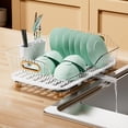 thumbnail image 1 of Escurridor de platos, escurridor de platos para encimera de cocina, escurridor de platos pequeño con escurridor y soporte para utensilios, escurridor de platos compacto fácil de usar, 1 of 6