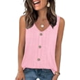 thumbnail image 2 of Yievot Button Down Tank Tops for Women Sleeveless Eyelet V Neck Loose Casual Ladies Elegant Tops, 2 of 7
