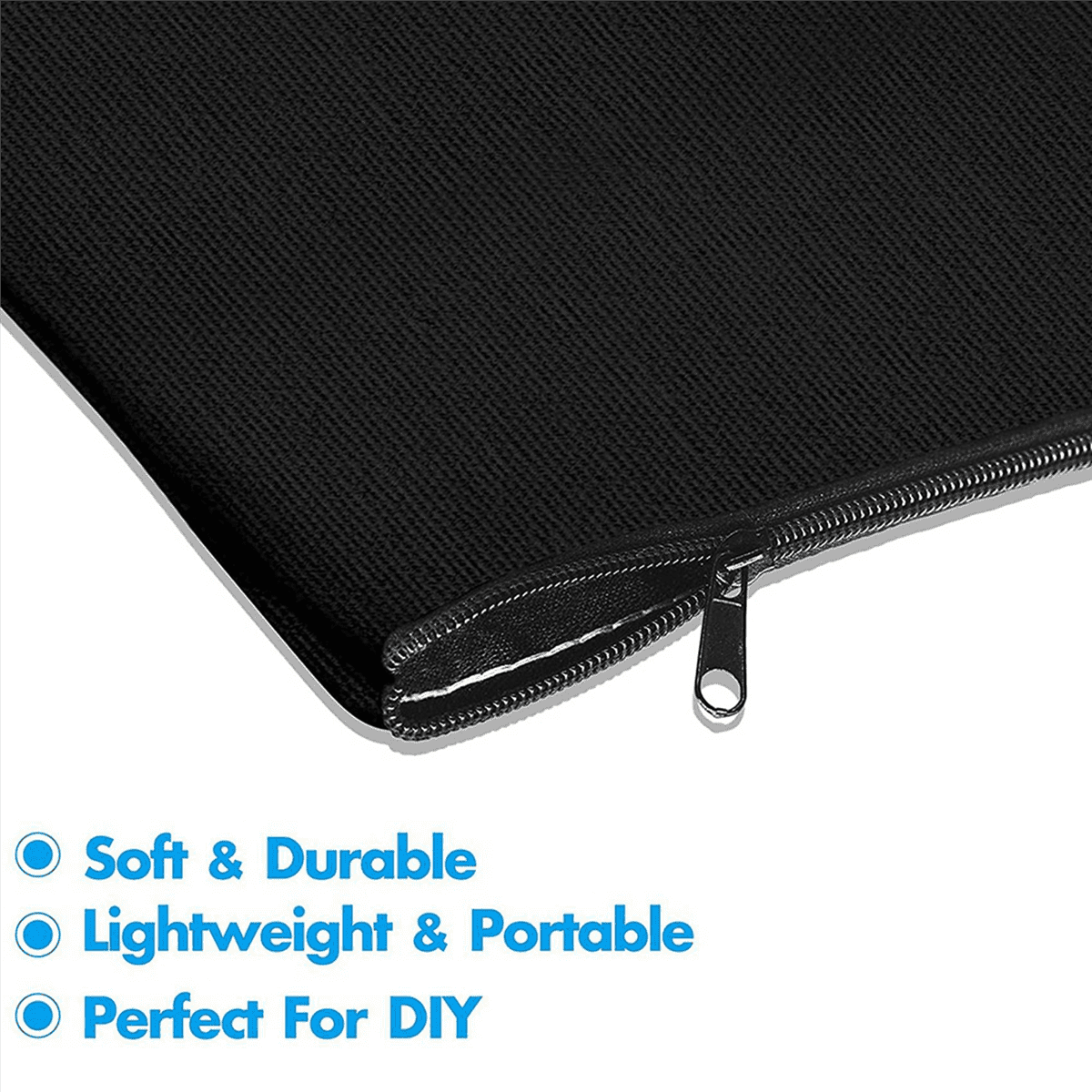 90 Pcs Black Blank Canvas Bag 8.3X4.7in Stationery Storage Zipper Bag DIY Graffiti Pencil Case DIY Gift Bag