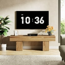 Tribesigns 55" TV Stand, Light Wood Low TV Consoles, Entertainment Center for TVs up to 55 Inch