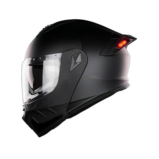 Casco Abatible De Moto Kov Turbo Negro Mate Con Luz Led