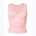 thumbnail image 3 of Women’s Summer V Neck Tank Top Double Lined Going Out Crop Tops Sexy Ruched Sleeveless Workout Slim Fit Shirts, 3 of 6