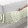 thumbnail image 2 of Floral Bed Skirt, Narcissus and Irregular Dots in Pastel Tone, Elastic Bedskirt Dust Ruffle Wrap Around for Bedding Decor, 4 Sizes, Pastel Yellow Pale Green, by Ambesonne, 2 of 2