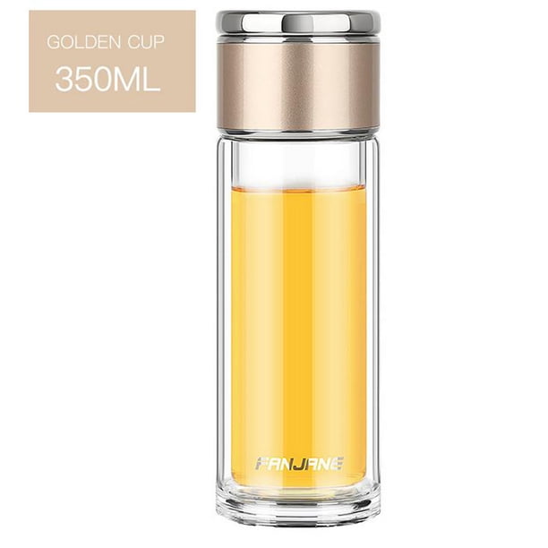 Hot6sl Ofertas Del Día Mini Taza de Té Portátil para Oficina de Hombres, Taza de Té Doble Vidrio, Taza de Mujer, Regalo