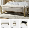 thumbnail image 3 of Tina's Home 55" Upholstered Storage Ottoman Bench For End of Bed Entryway Bedroom Beige, 3 of 9