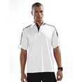 thumbnail image 1 of Tri-Mountain Performance Titan 174 Knit Polo Shirt, 3X-Large Tall, White/Black, 1 of 2