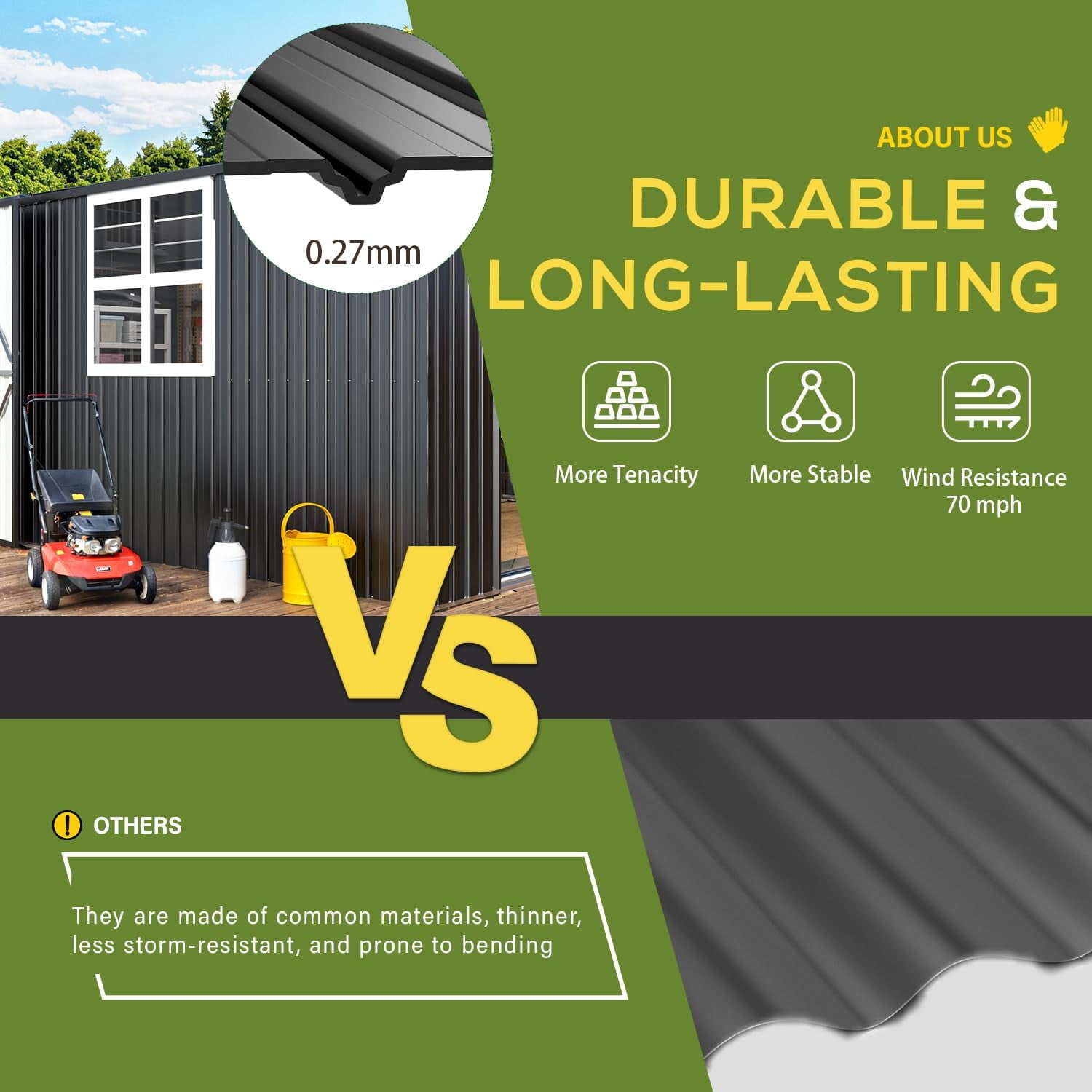 YODOLLA 16 x 12 Ft Metal Outdoor Storage Shed with Side & Front Doors & Windows, Large Steel Tool Shed for Garden, Patio, Backyard in Dark Grey
