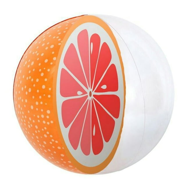 Pelota inflable 3D para piscina, color naranja sandía, de PVC, para playa, deportes acuáticos de verano