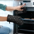 thumbnail image 2 of Black Night Sky Pattern Kitchen Oven Mitt and Pot Holder Sets 2 Pcs for Baking, Cooking and Grilling, Heat Resistant Up To 392 °F, 2 of 7