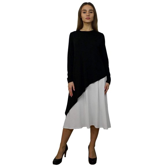 Women's Layered Asymmetrical Midi Dress
