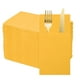 thumbnail image 1 of 100 Pcs Servilletas Desechables con Sensación de Lino y Bolsillos para Cubiertos Incorporados, Servilletas de Papel para Cuchillo y Tenedor Amarillo, 1 of 6